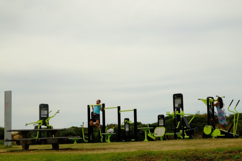 Open air gym along the coastal walk