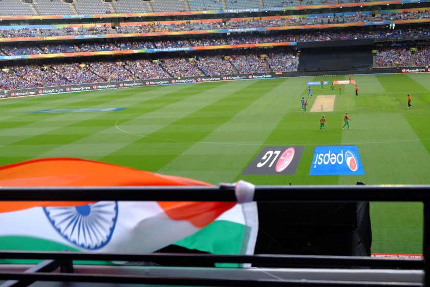 Waving Indian Flag at Melbourne Cricket Ground