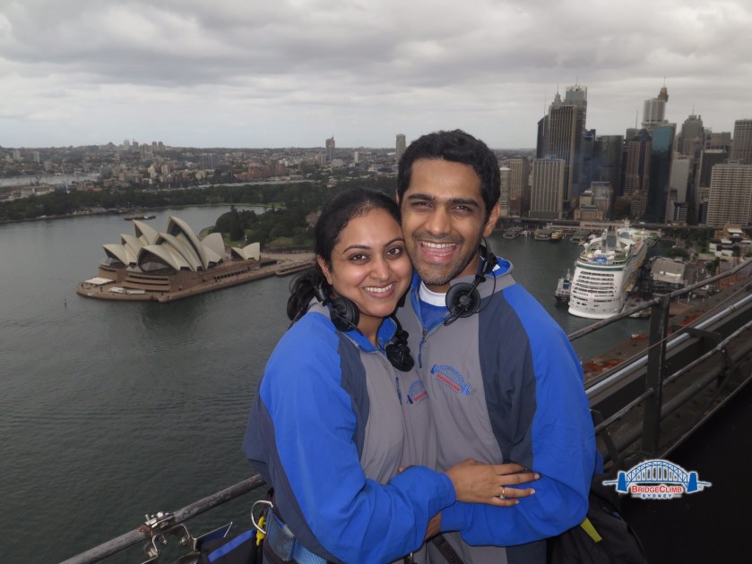 View from atop the Sydney Harbour Bridge