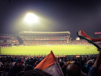 Waving flags - Eden Gardens, Kolkata, India. T20 World Cup, 2016.