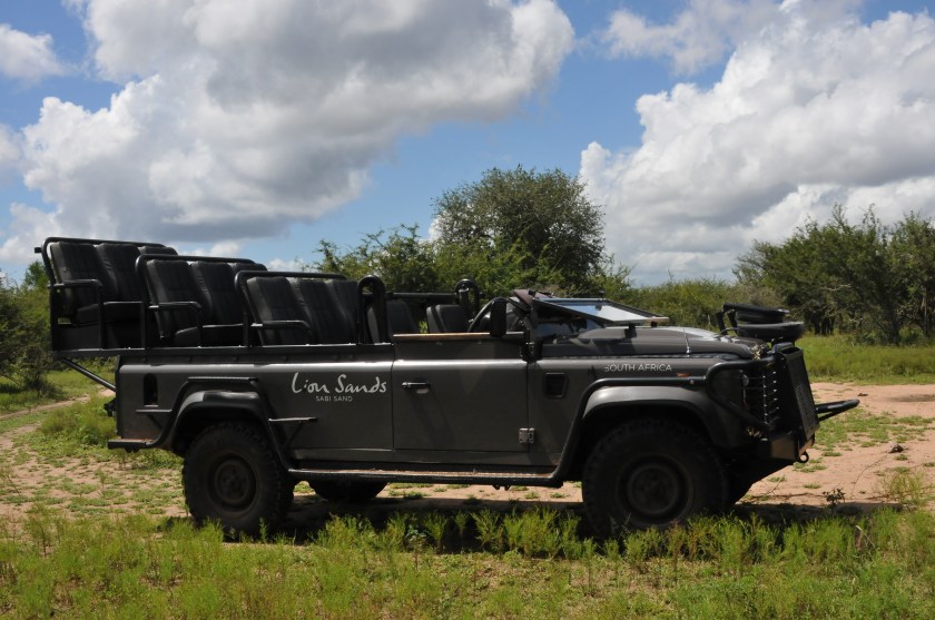 Land Rover at Lion Sands In Sabi Sands Reserve at Kruger National Park, South Africa