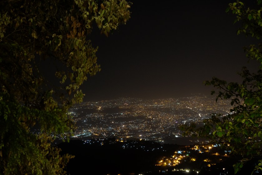 Night lights of Mussoorie as seen from Landour, Uttarakhand, India